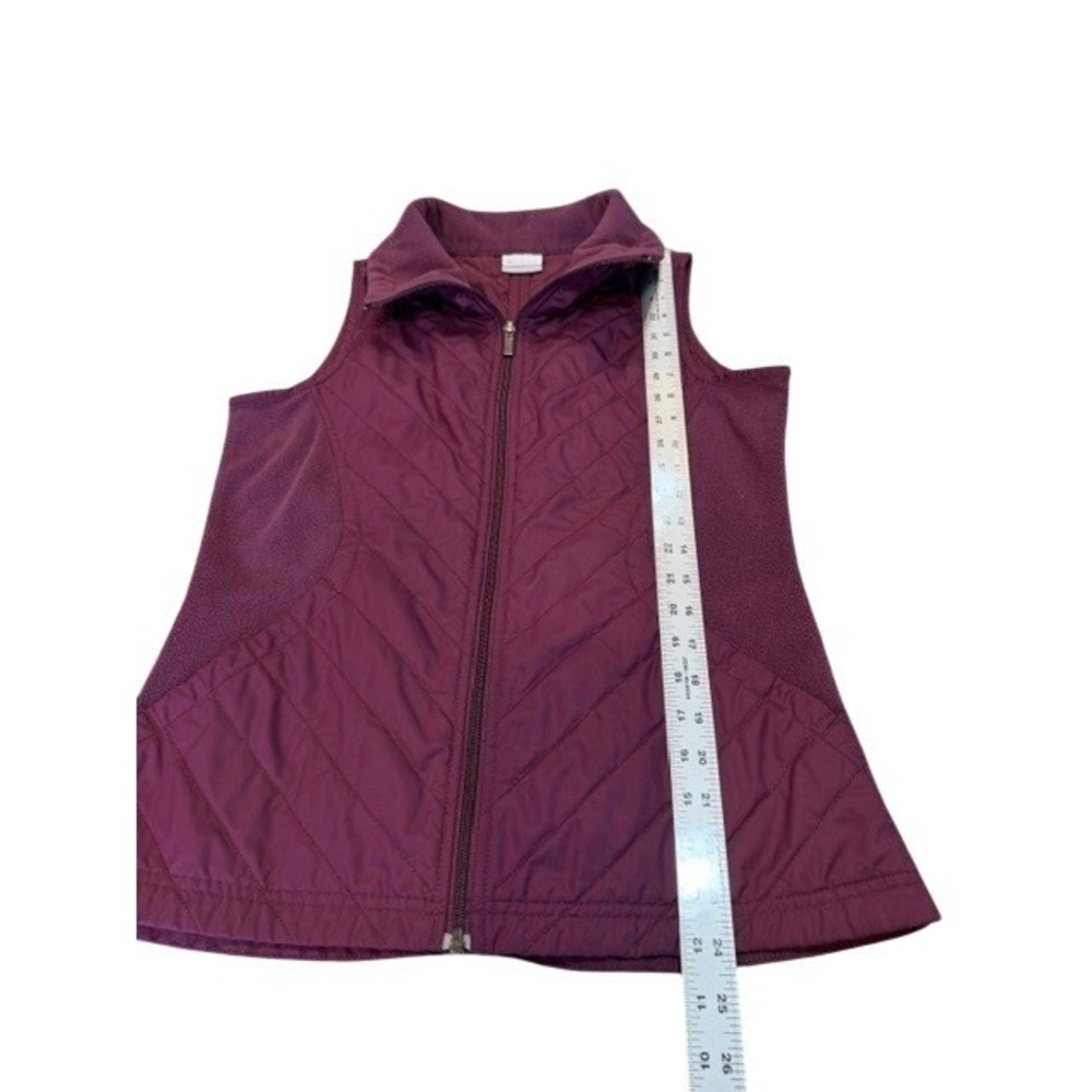 Columbia Womens Quilted Fleece Panel Full Zip Vest Plum Purple RN69724 Size S - Picture 6 of 7